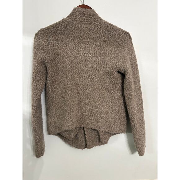 LOFT Italian Yarn Taupe Teddy Open-Front Cardigan – Women’s Petite Small (SP) - Picture 2 of 4